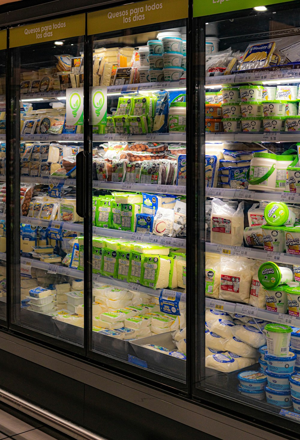 a refrigerator filled with lots of dairy products