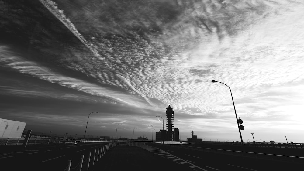 a black and white photo of a cloudy sky