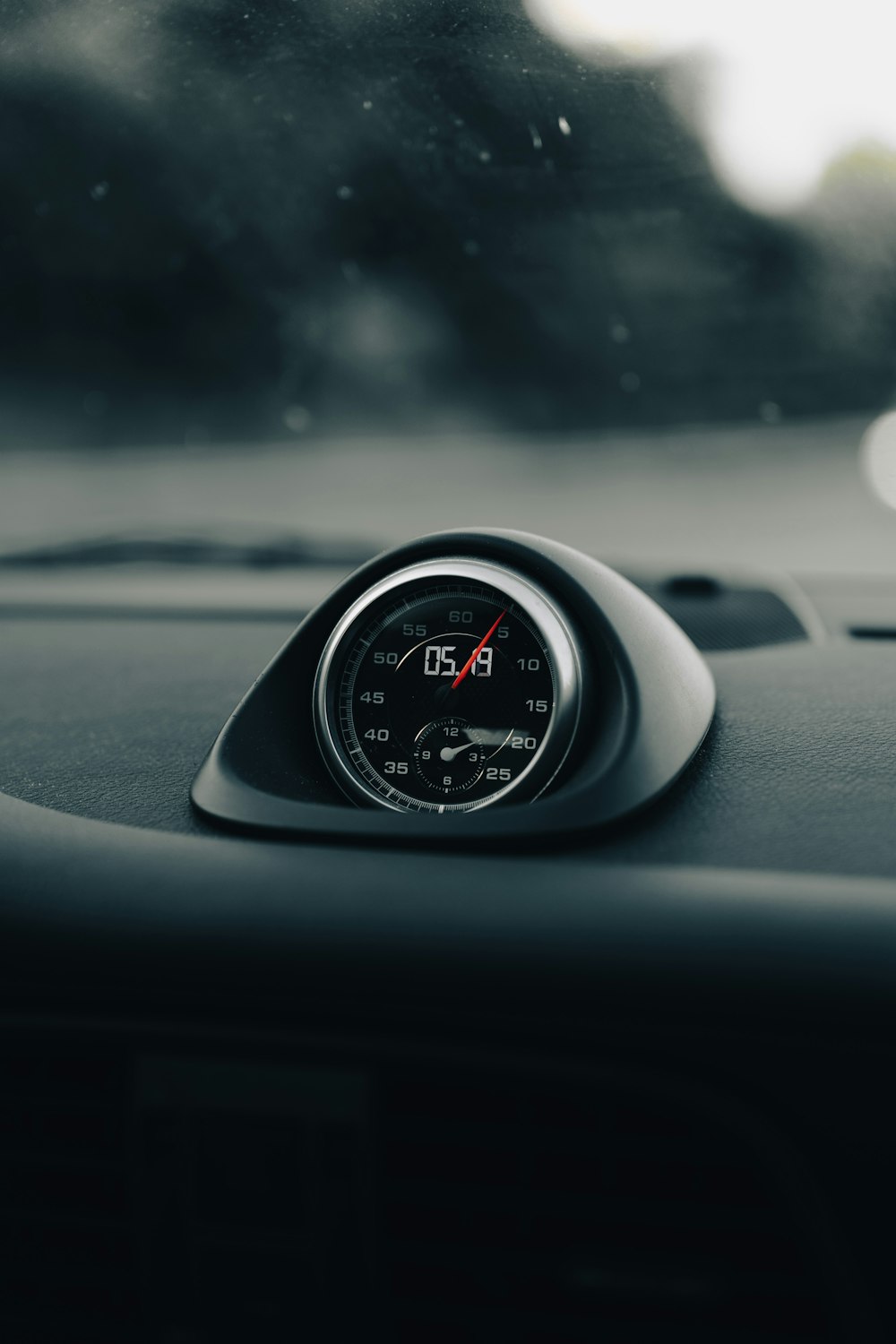 a dashboard of a car with a speedometer