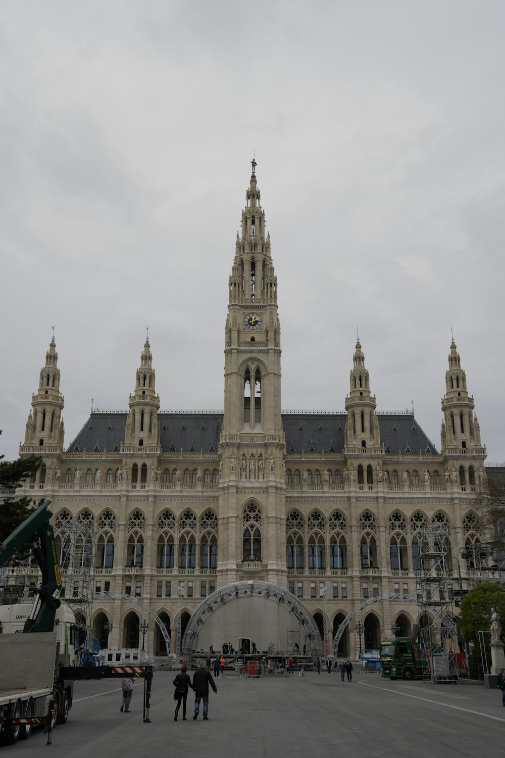 a large building with a clock on the front of it