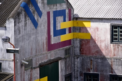 An exterior view of a freshly painted commercial building.