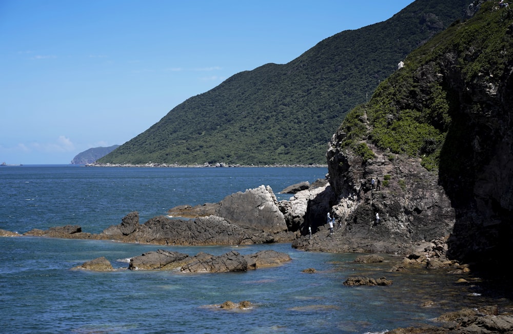 a large body of water surrounded by mountains