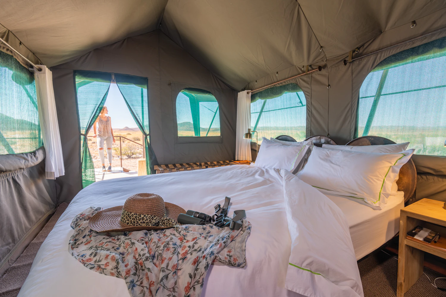 Tented suite interior