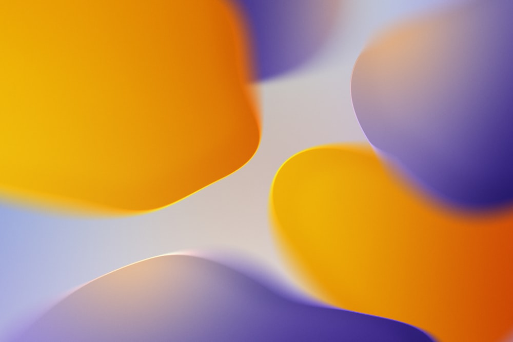 a close up of an orange and purple object