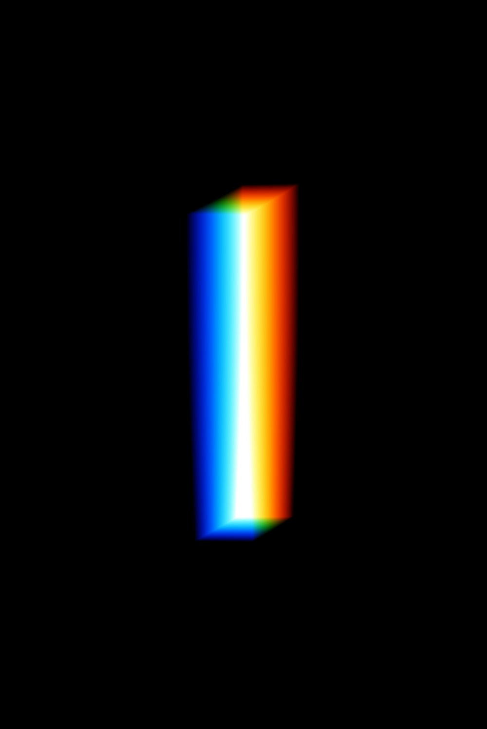 a black background with a rainbow colored rectangle