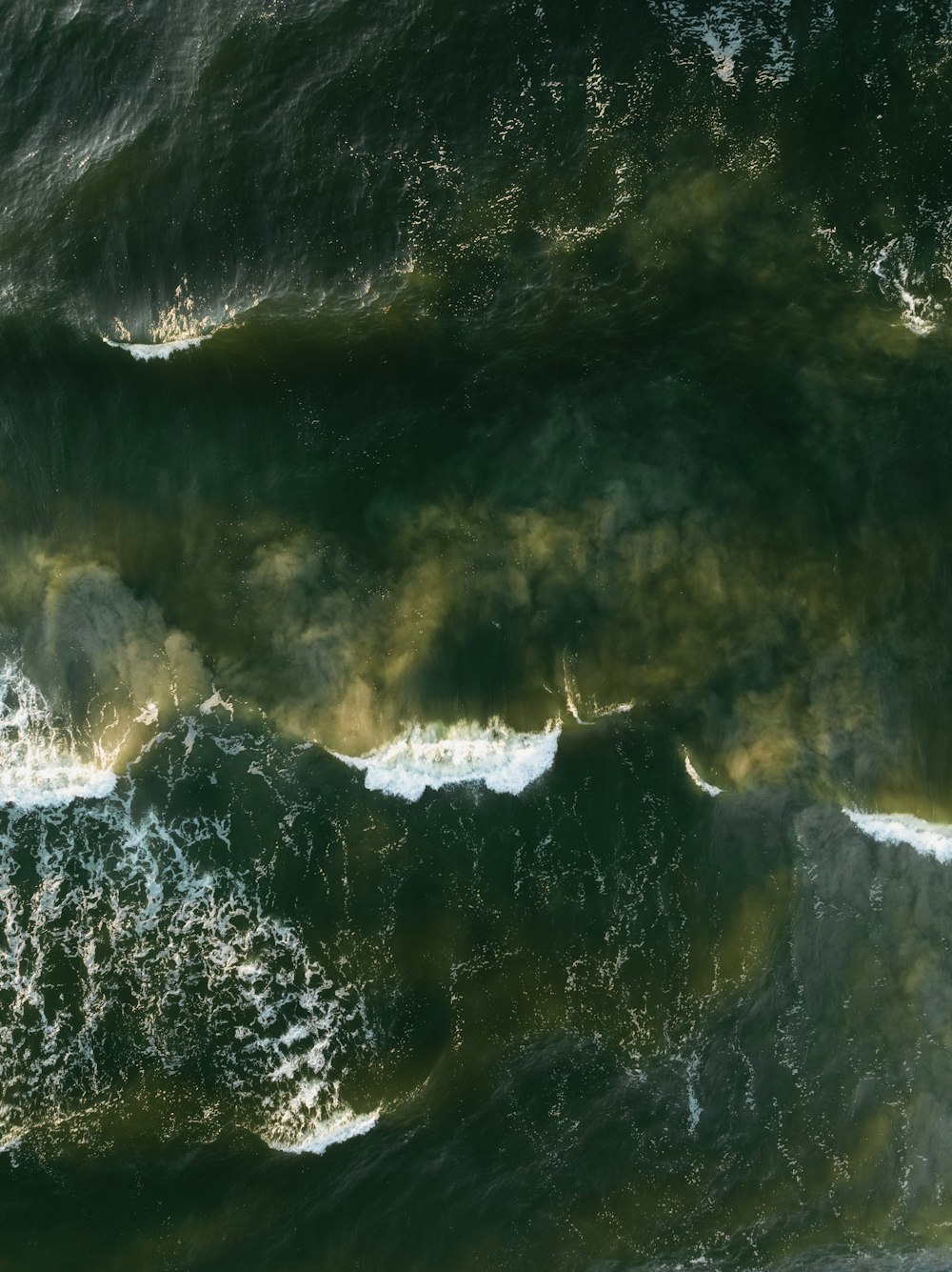 an aerial view of a body of water