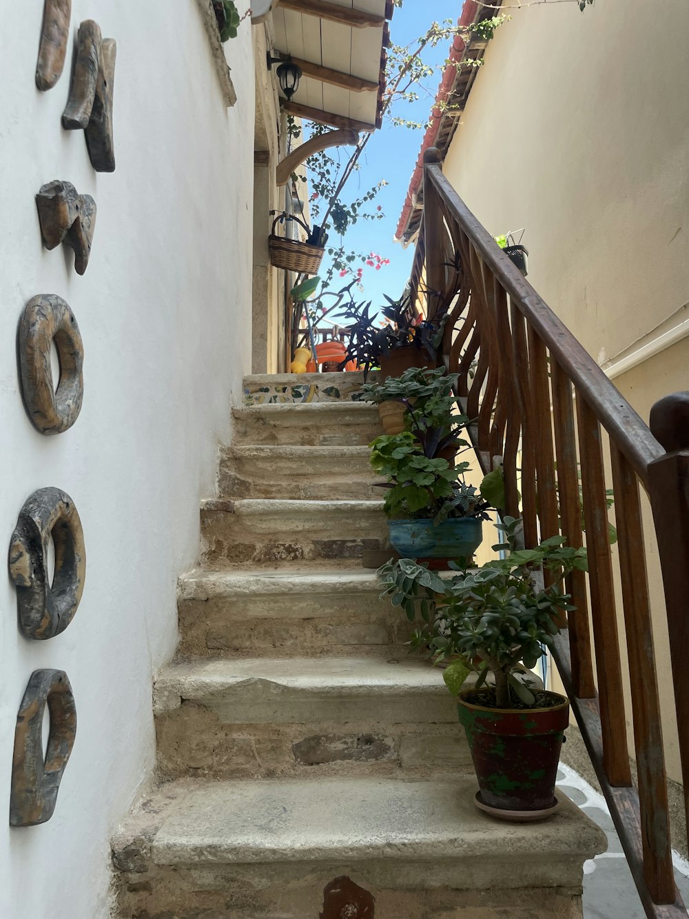 a set of stairs leading up to a building