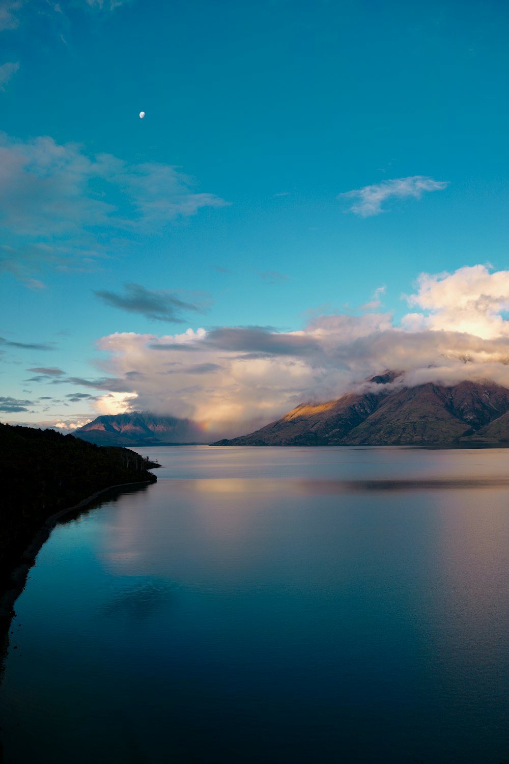 a large body of water surrounded by mountains