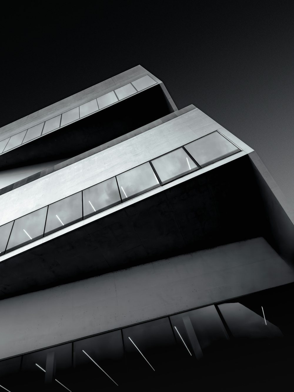 a black and white photo of a tall building