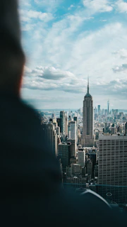 a view of a city from the top of a building