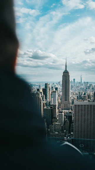 a view of a city from the top of a building