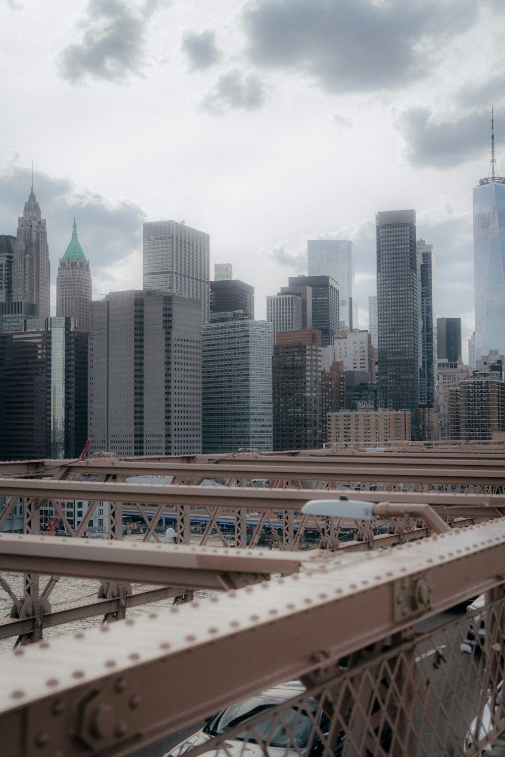 a view of a city from a bridge