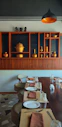 Inviting dining area set for a meal with fresh local ingredients.