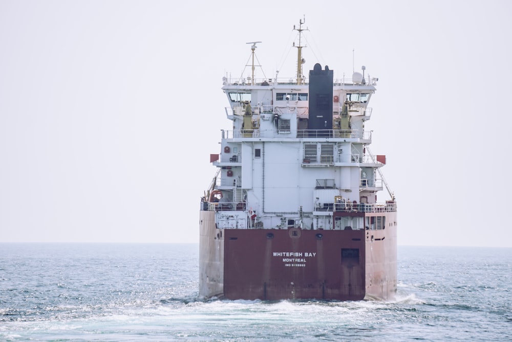 a large ship in the middle of the ocean