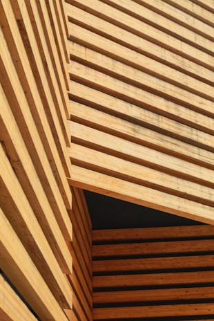 Abstract composition of wood textures and joinery details.