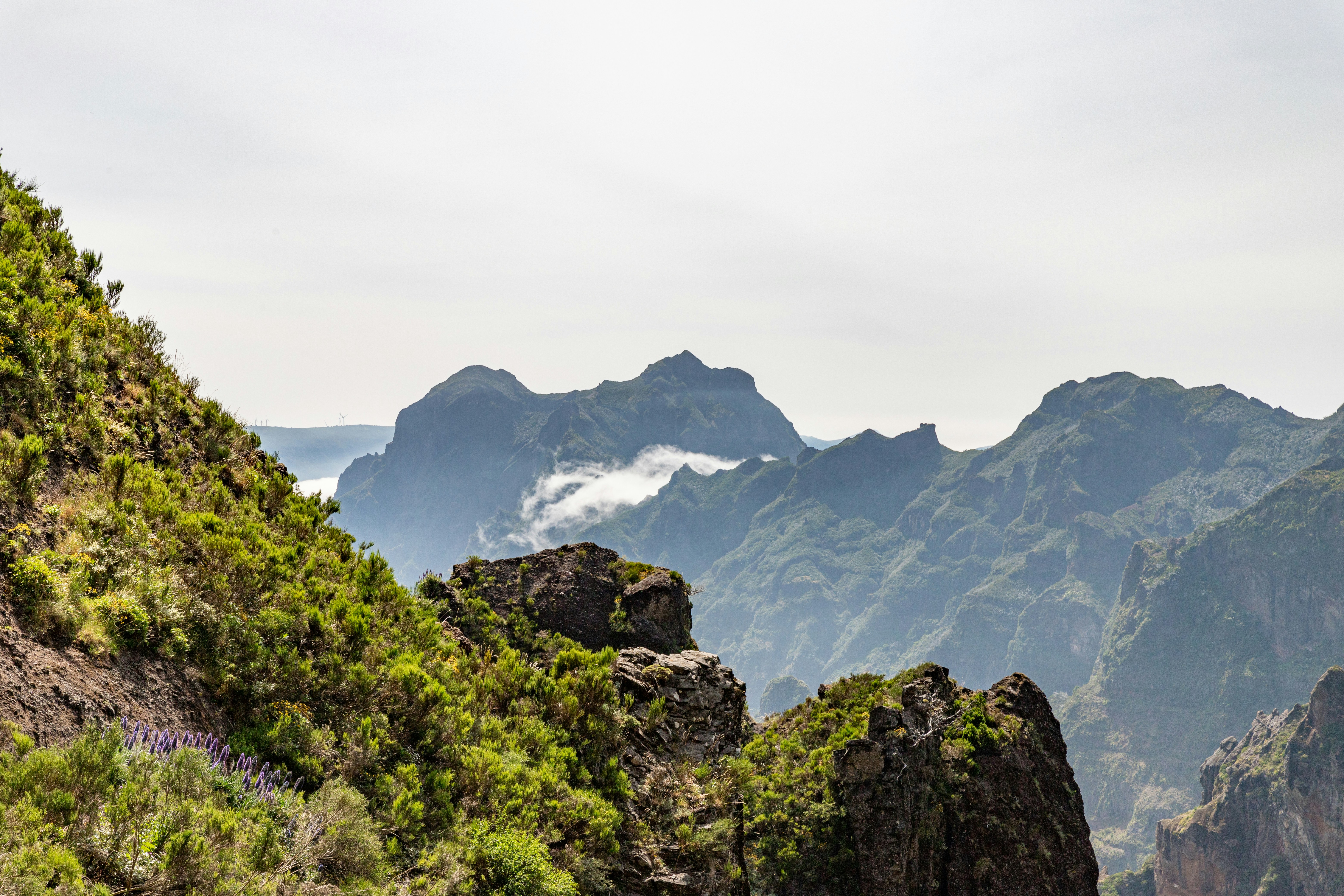 a view of a mountain range from a high point of view