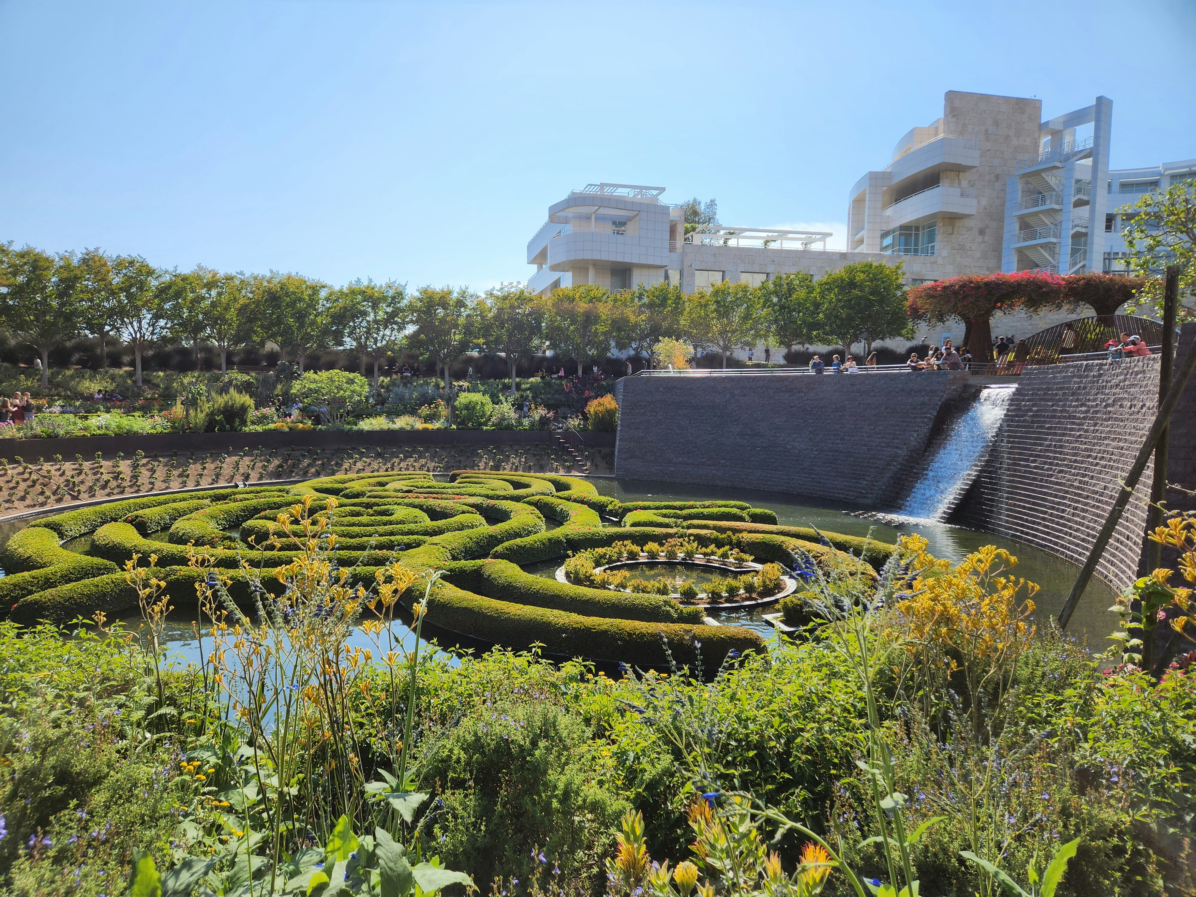a maze in the middle of a garden