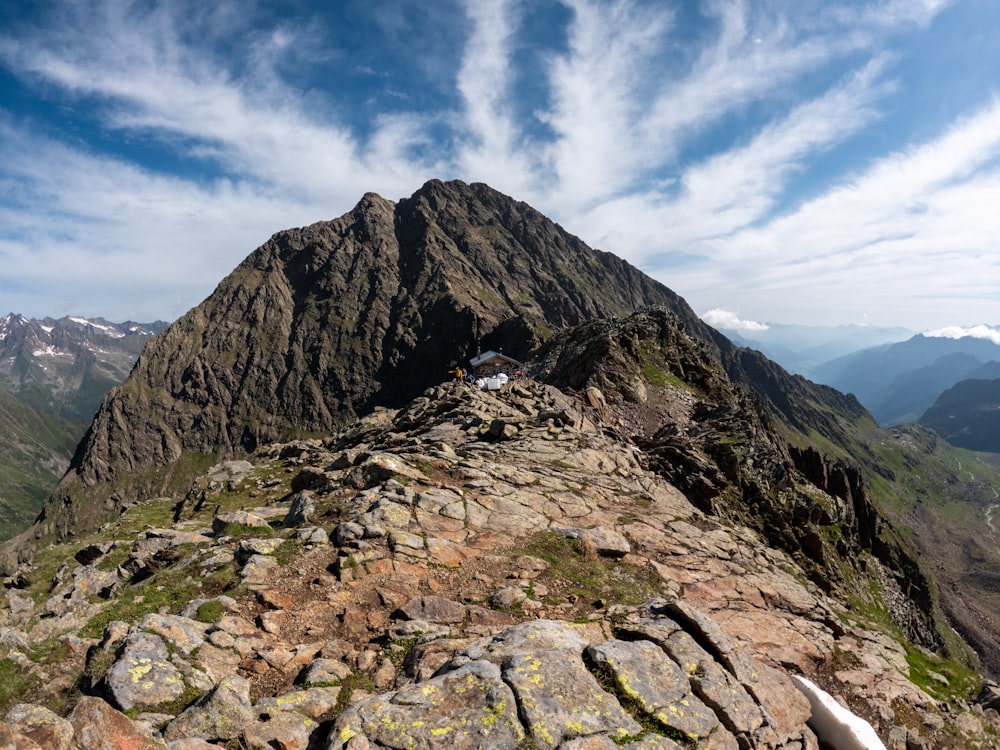 a view of a mountain from the top of a mountain