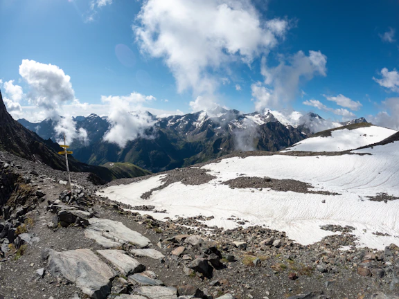 A colorful map highlighting cozy mountain lodges and scenic hiking trails.