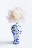 Close-up of a delicate porcelain vase with intricate floral patterns in soft pastel colors.