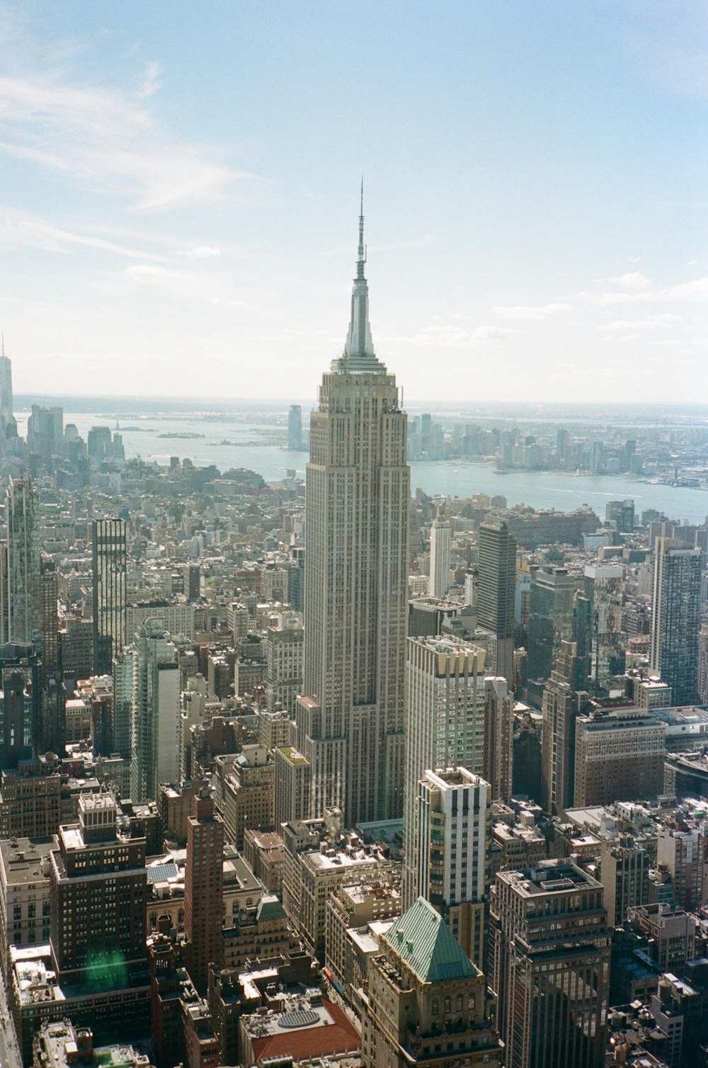 a view of a large city with tall buildings