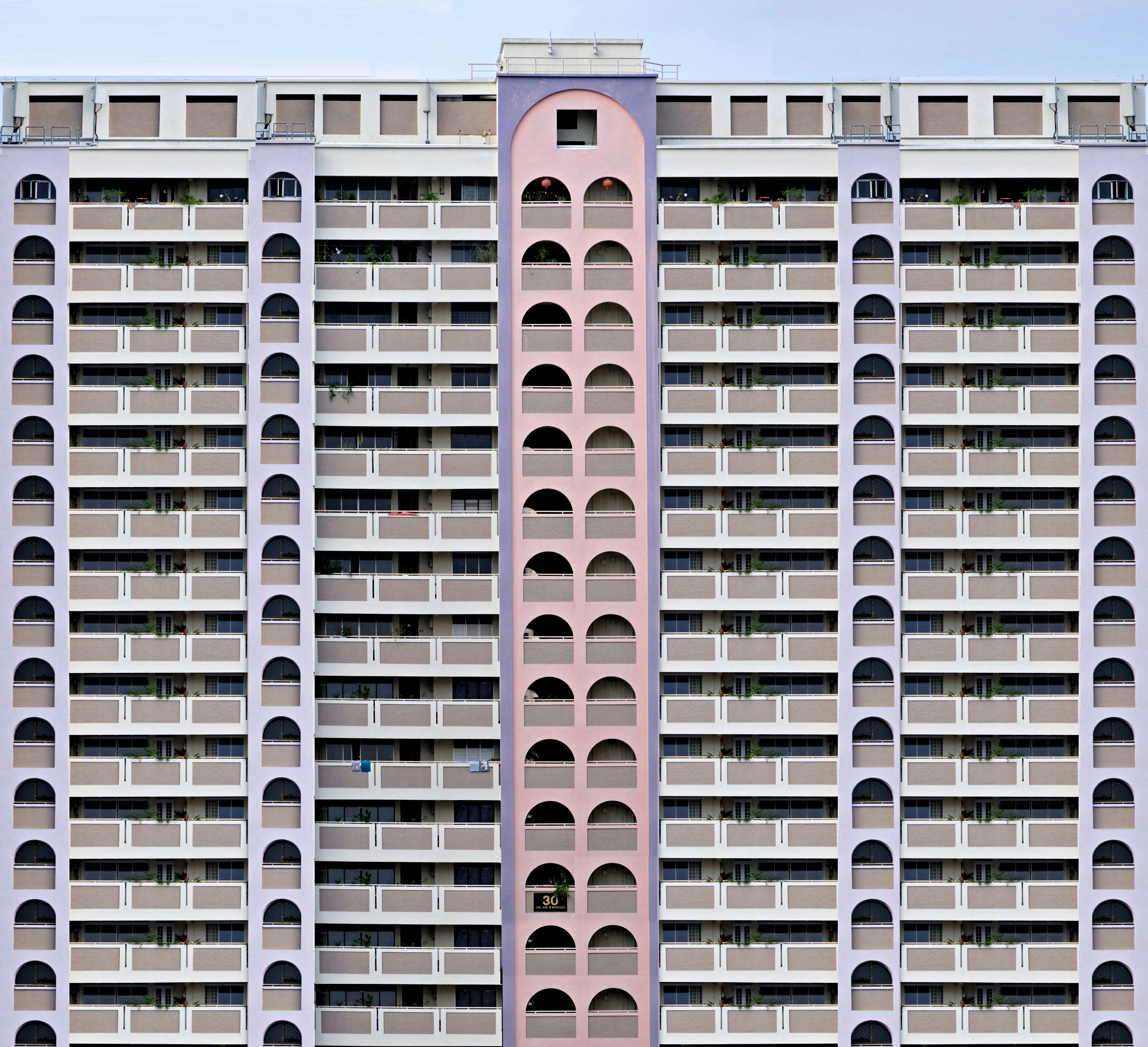 a very tall building with lots of windows