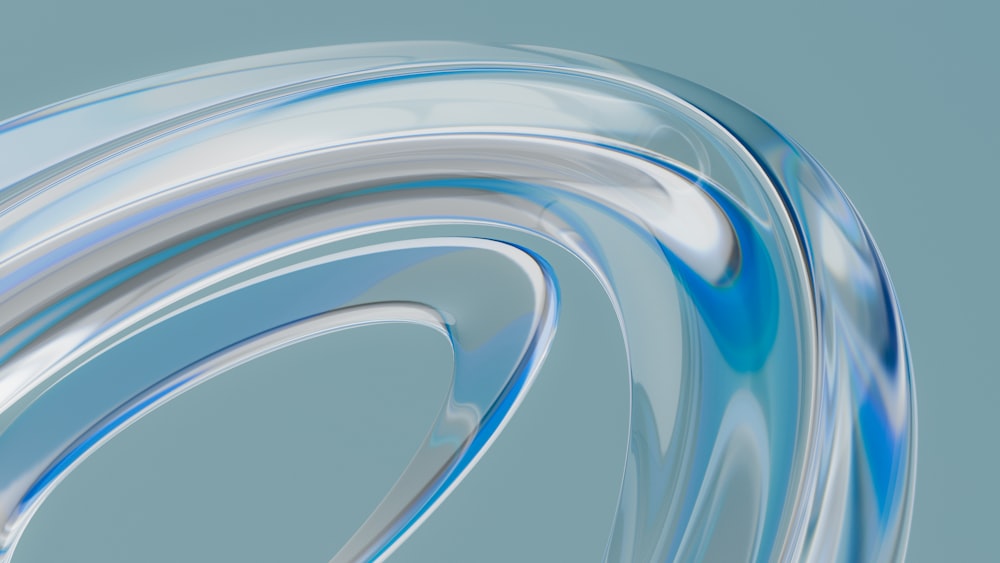 a blue and white swirl on a gray background