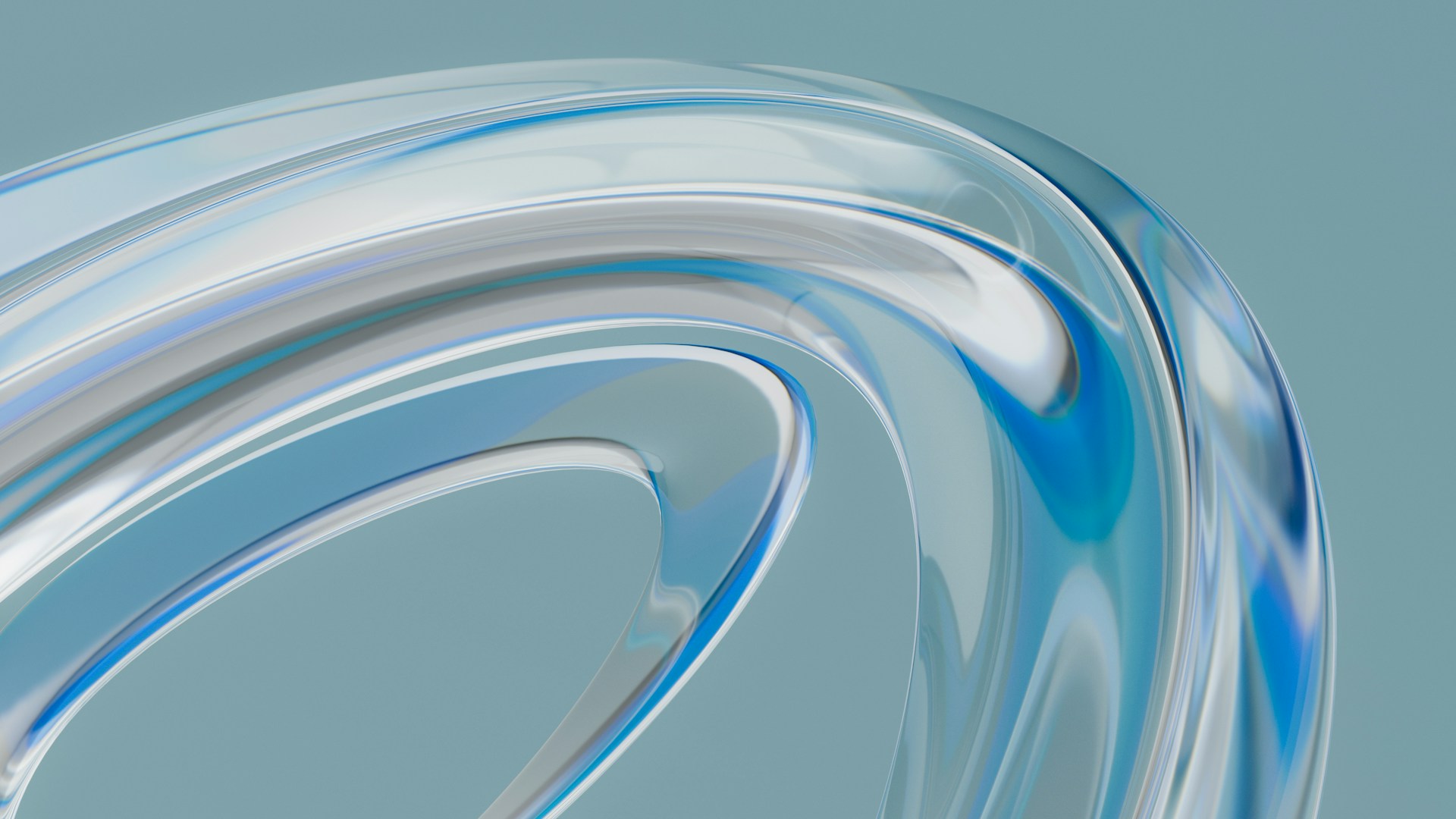 a blue and white swirl on a gray background