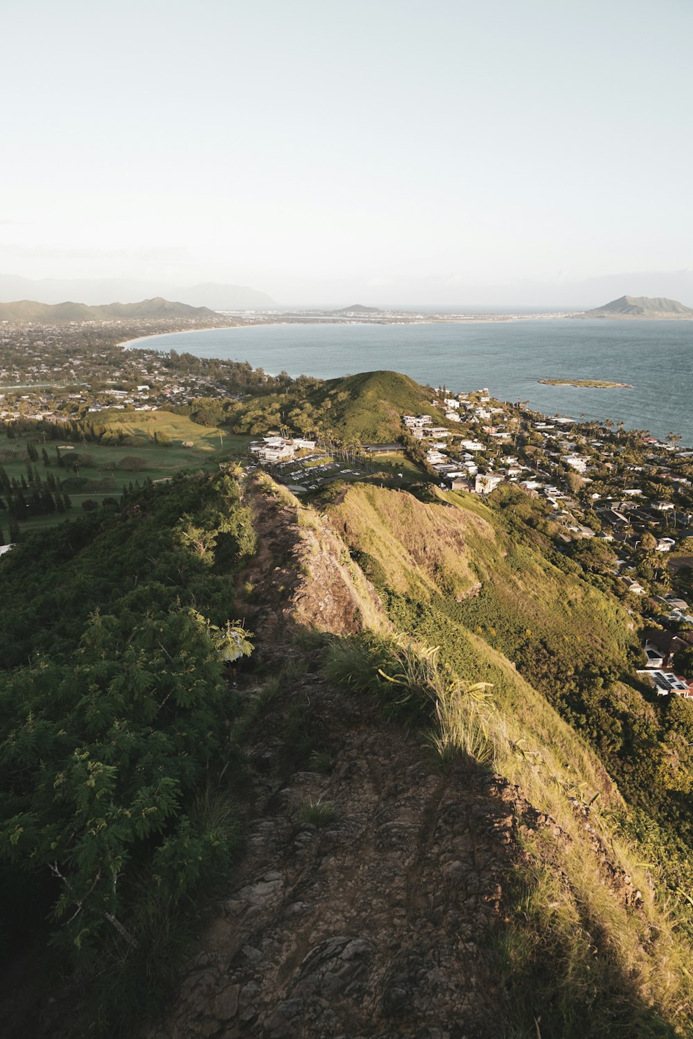 a view of a small town from a hill