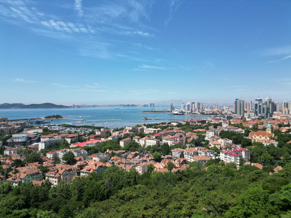 a view of a city and a body of water