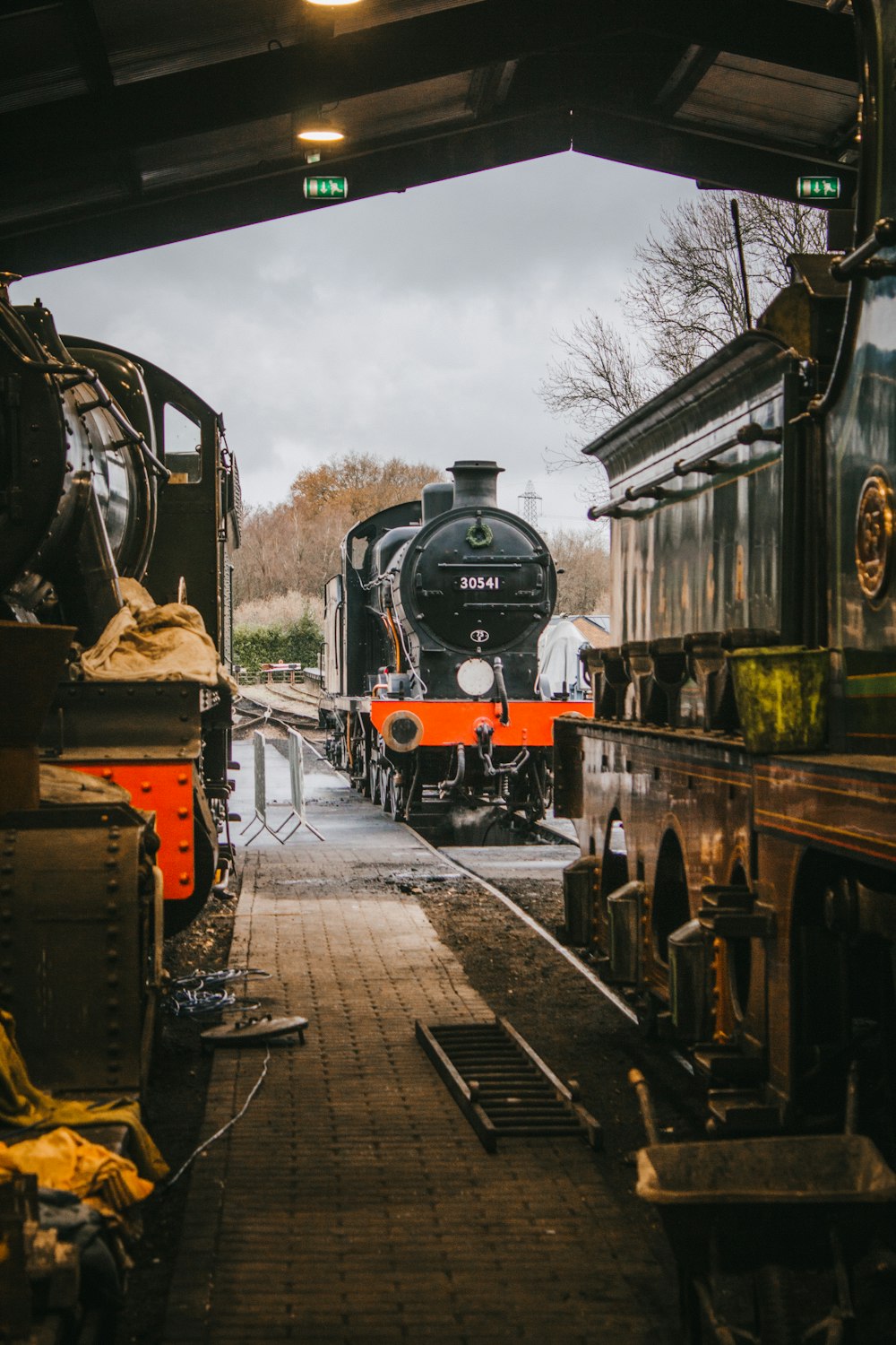 a train that is sitting in a train station