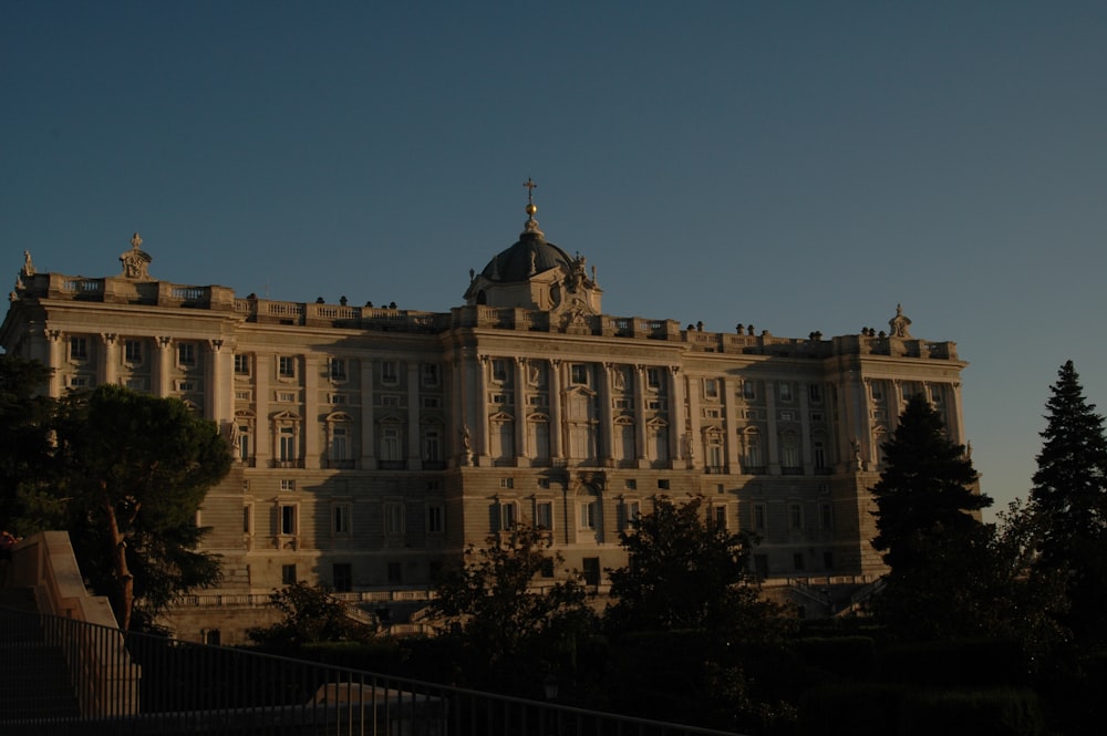 a large building with a steeple on top of it