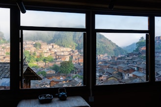 a view of a city from a window