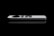 A sleek white remote control with a circular directional pad and several buttons is positioned against a dark, reflective surface. The minimalistic design is accentuated by the sharp contrast between the white remote and the black background.
