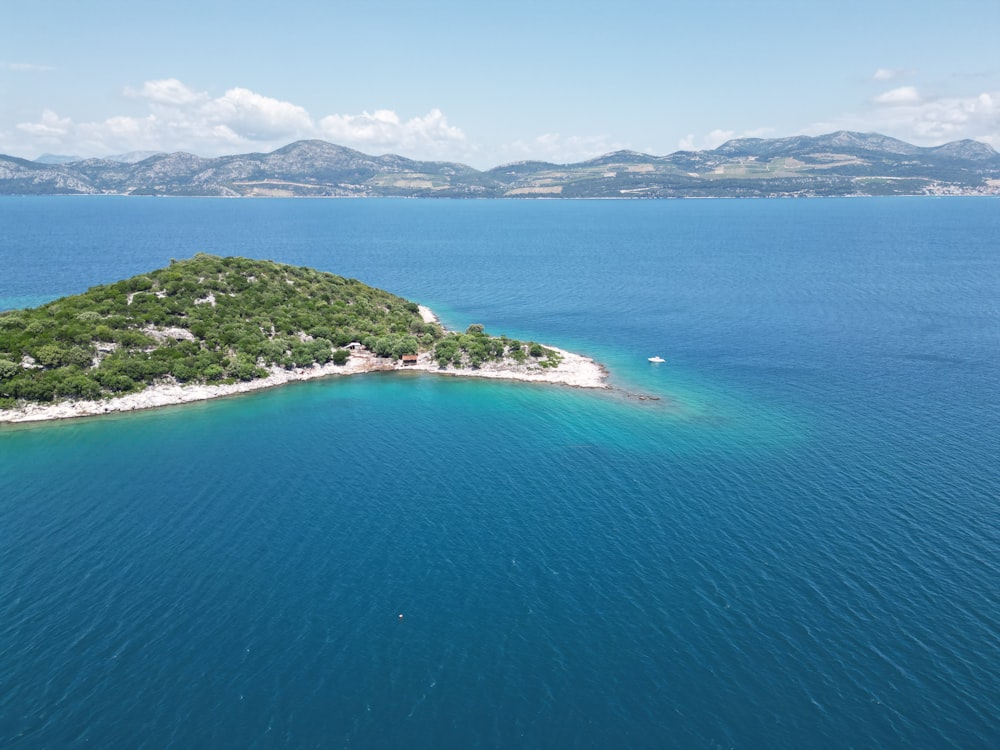 a small island in the middle of the ocean