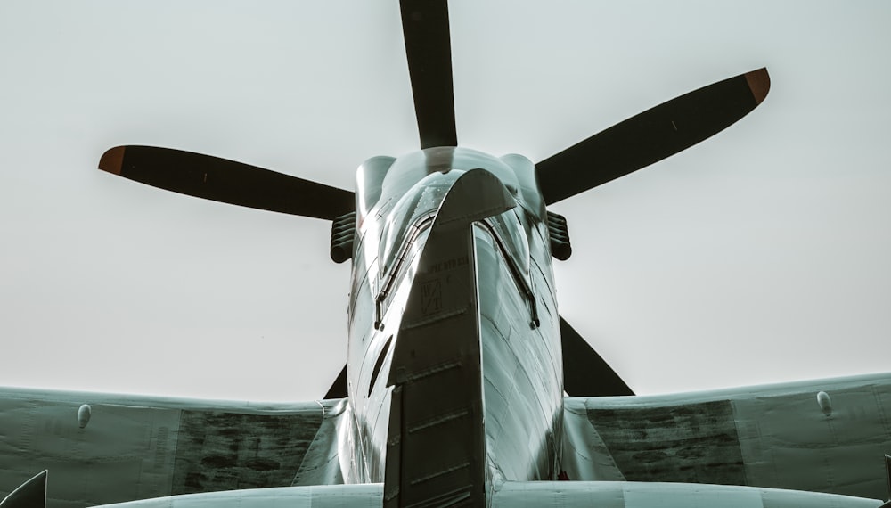 a close up of the nose of an airplane