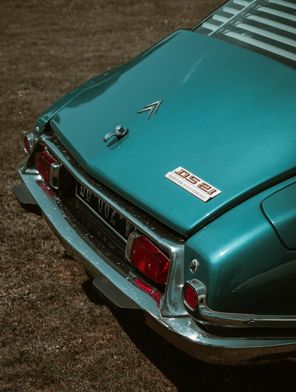 a close up of a car with a sticker on it