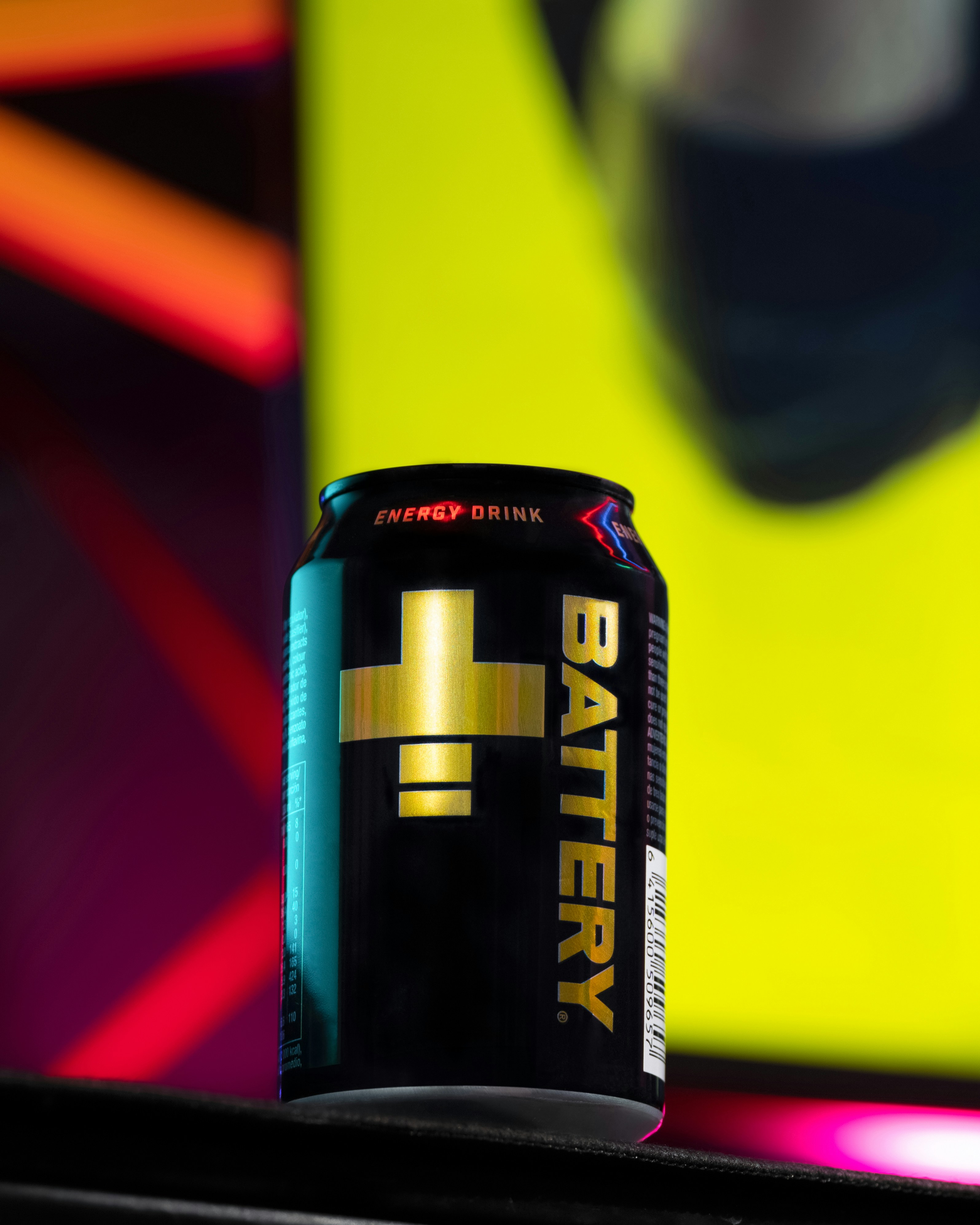 Black and gold Reign Total Body Fuel energy drink can