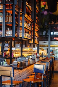 A vibrant bar area showcasing drinks at Stonehouse Cafe & Pub.