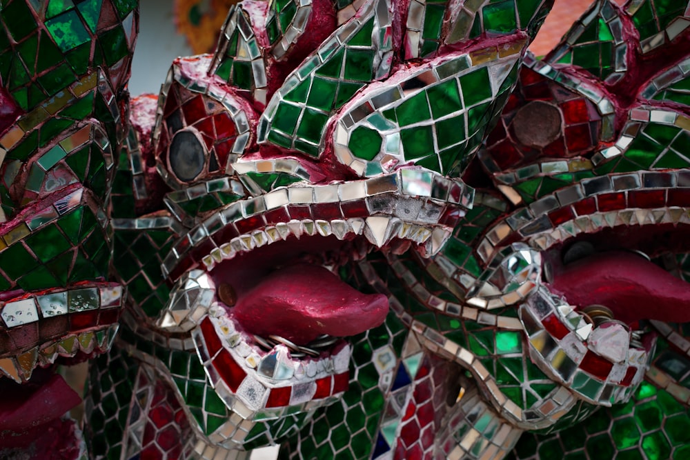 a close up of a decorative object made of glass