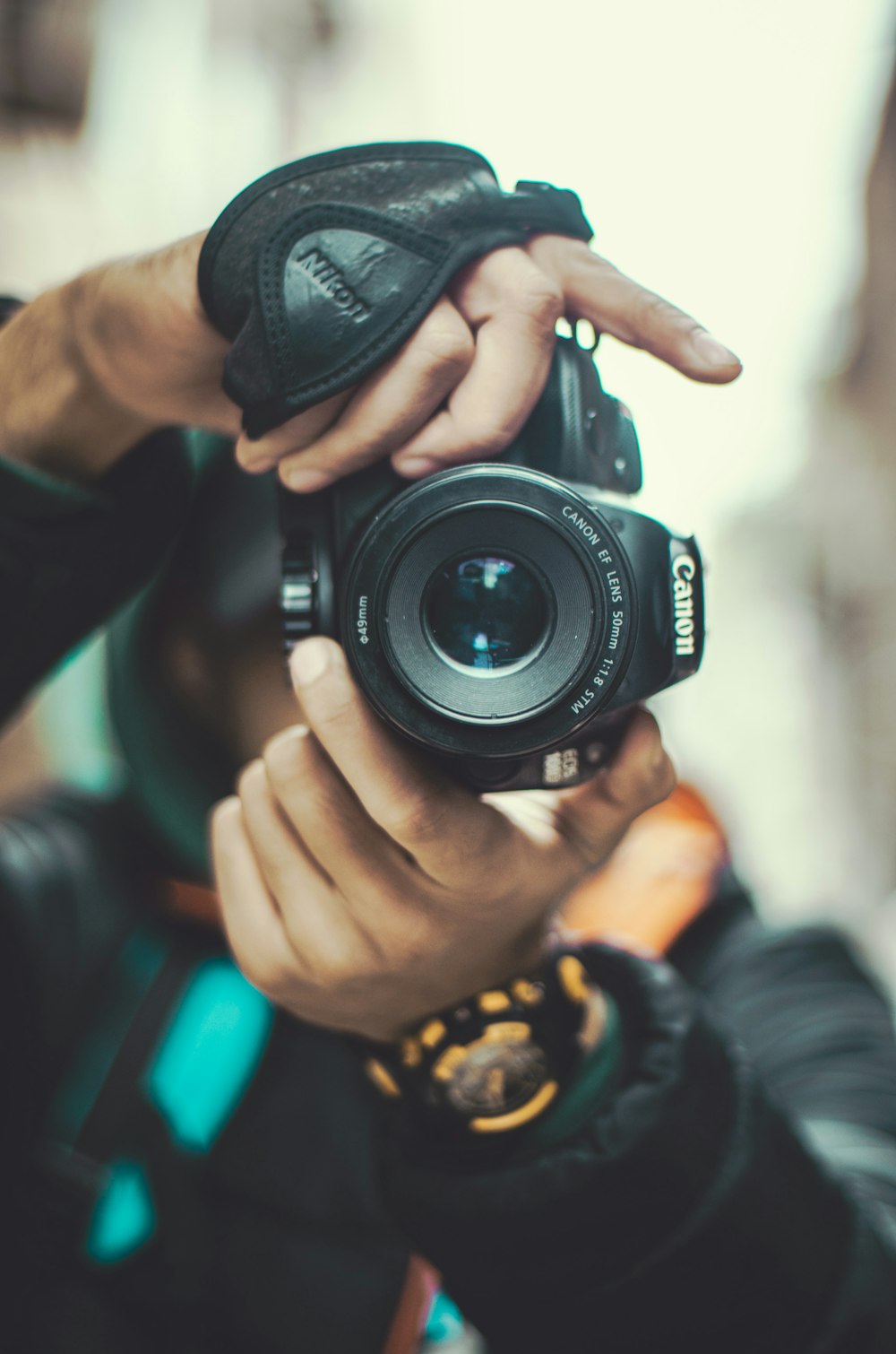 a man taking a picture with a camera