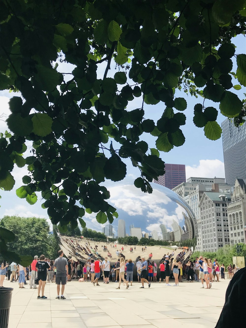 a large group of people standing in front of a building