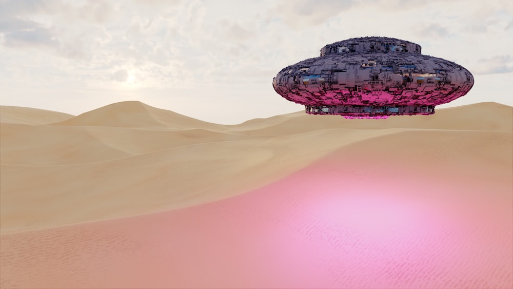 a large object in the middle of a desert