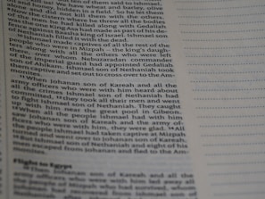 A close-up view of a page from a book, featuring text in a serif font. The words are arranged in paragraphs with a clear left margin. On the right side, there are evenly spaced dotted lines with no text.