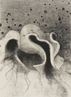 A deep-toned abstract artwork symbolizing evolution.