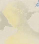 Elegant minimalist painting of a female silhouette with muted earth tones.