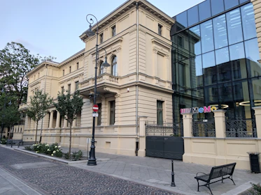 Restored historical building blending classic architecture with modern touches.