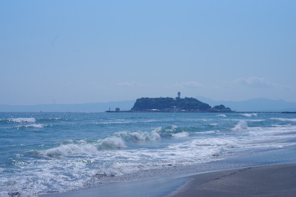 a small island in the middle of the ocean