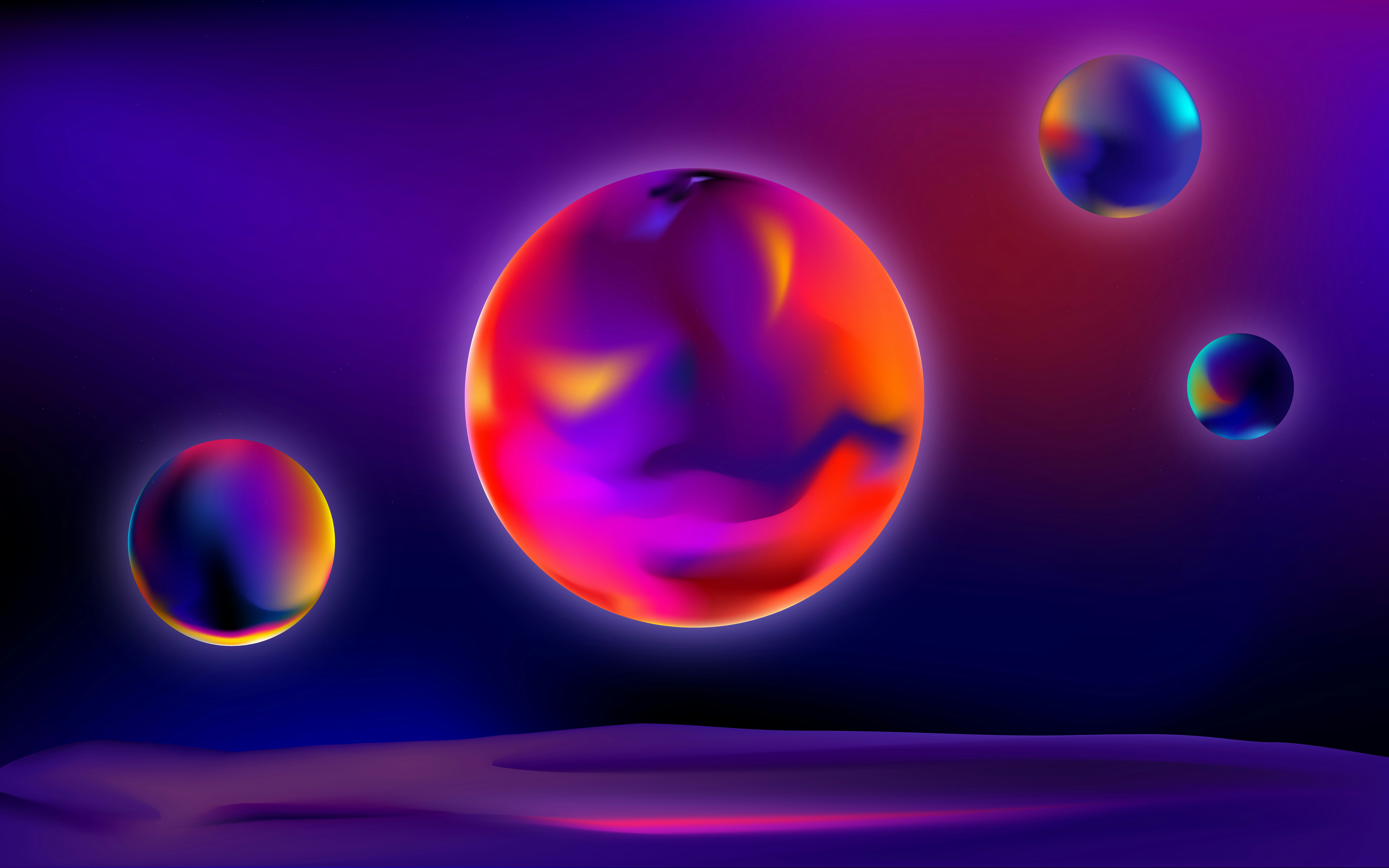 Un gruppo di bolle che fluttuano nell'aria