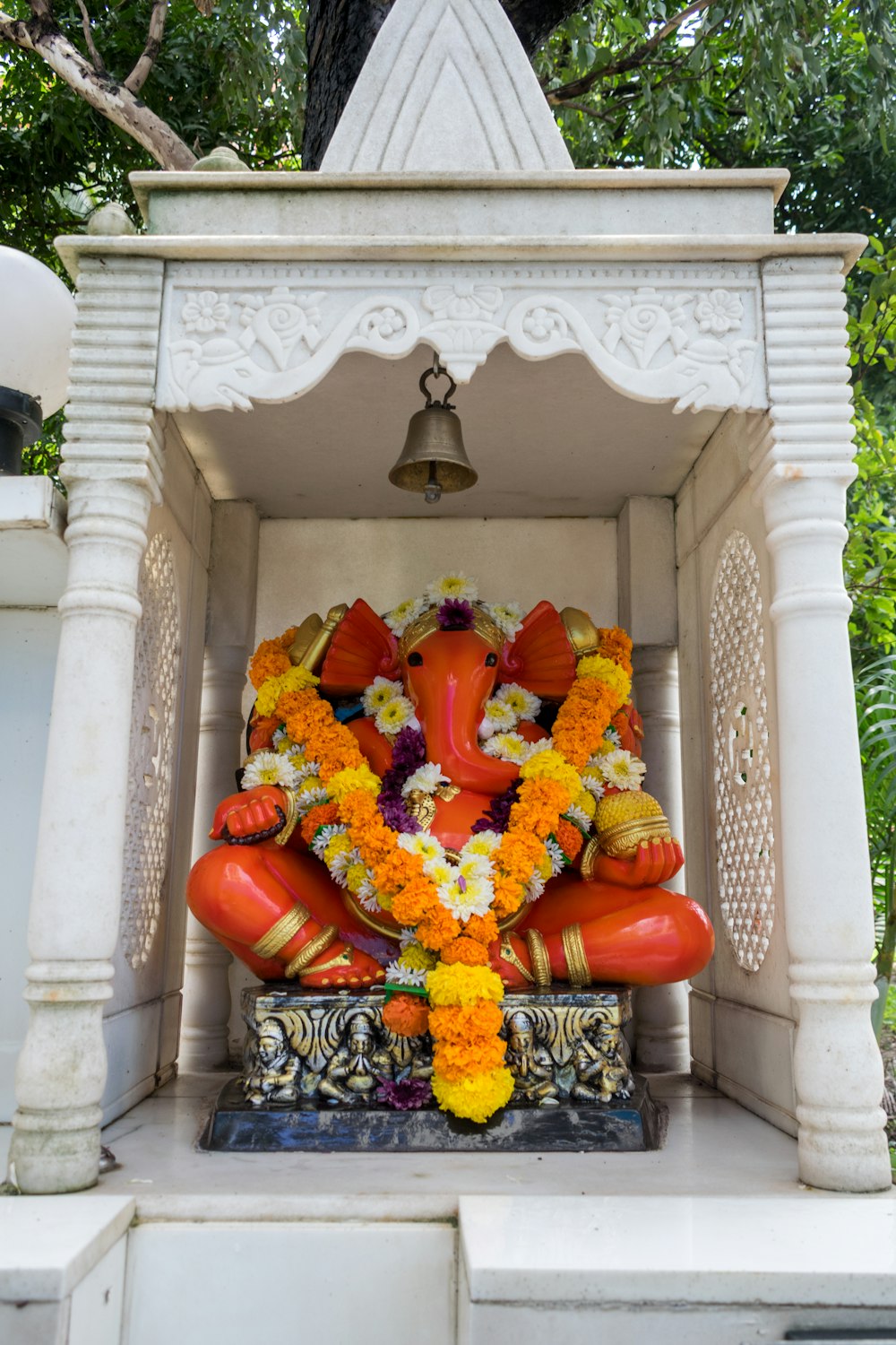 a statue of a ganesh in a shrine